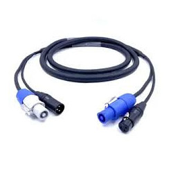 XLR F+GPOW - XLR M+BPOW 3M Black Hybrid cable OFC