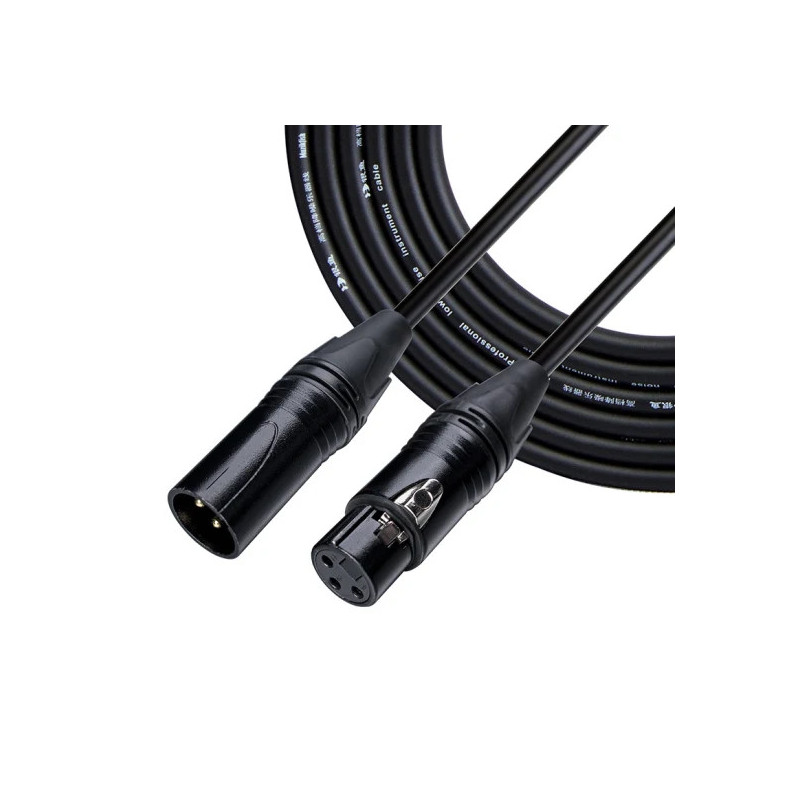XLR M - XLR F 3M DMX Black DMX cable OFC