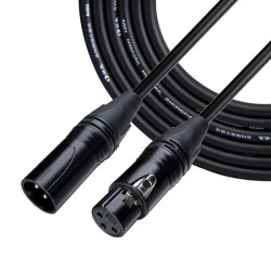 XLR M - XLR F 5M DMX Black DMX cable OFC