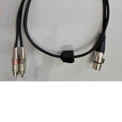 XLR F - 2xRCA 1M Black audio link cable OFC
