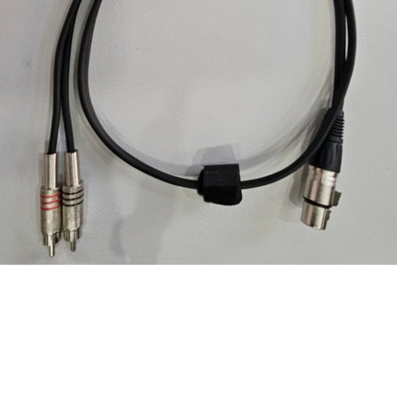 XLR F - 2xRCA 1M Black audio link cable OFC