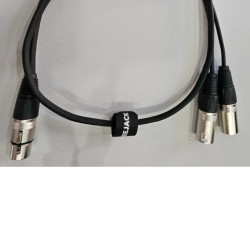 XLR F - 2xXLR M 1M Black audio link cable OFC