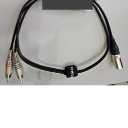XLR M - 2xRCA 1M Black audio link cable OFC