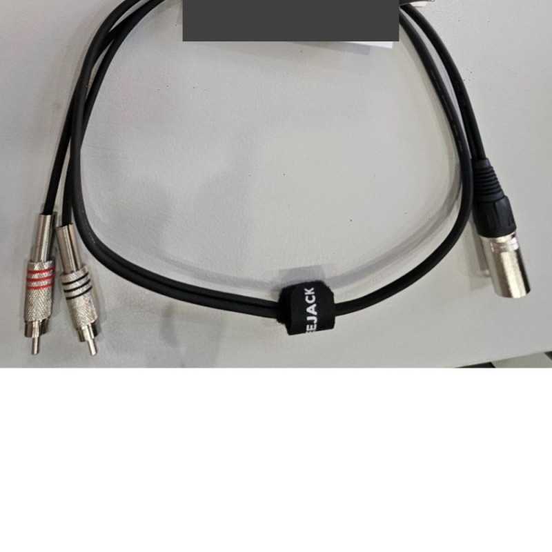 XLR M - 2xRCA 1M Black audio link cable OFC