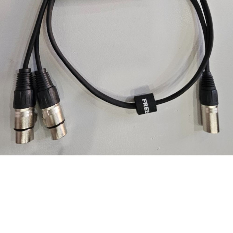 XLR M - 2xXLR F 1M Black audio link cable OFC