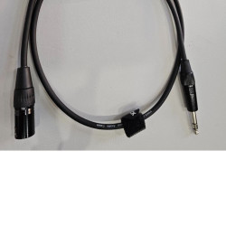 XLR M - 6.3 M TRS 1M Black flexible microphone cable OFC