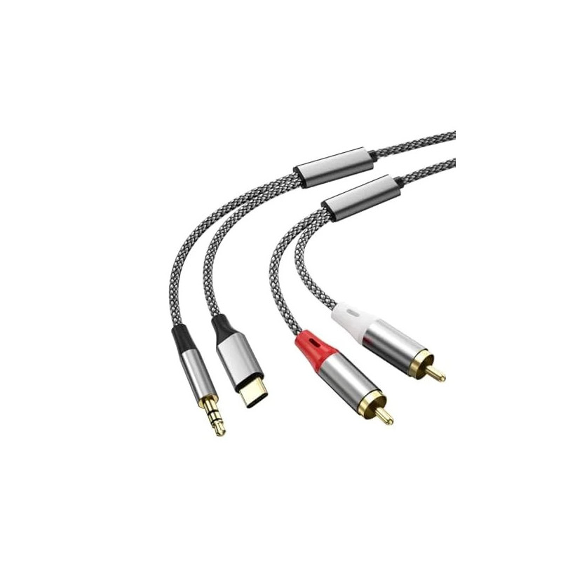 2-in-1 USB-C & 3.5mm to 2RCA Audio Cable – Dual Input (2.3m) 2-in-1 USB-C & 3.5mm to 2RCA Audio Cable – Dual Input (2.3m)